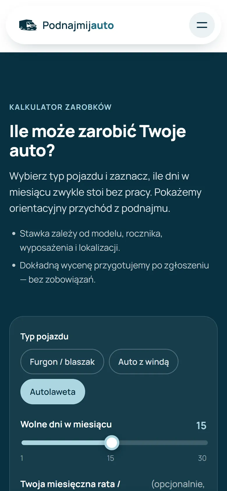 Kalkulator zarobków na telefonie